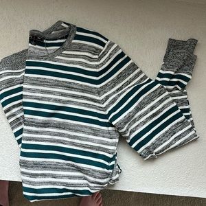 Stitch Fix Lety & Me Maternity sweater grey and teal striped